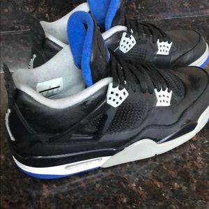 Retro jordans 4 black and blue used no box